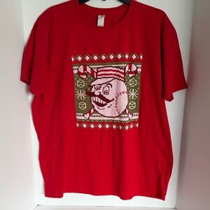Cincinnati Reds Christmas Mr Redlegs t shirt Men’s size XL